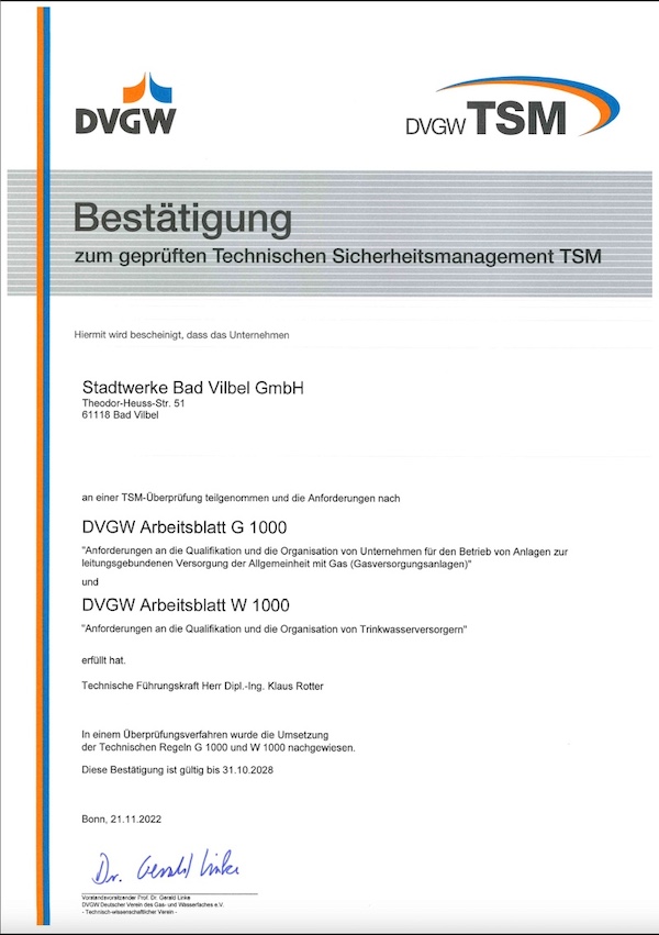 Zertifikat Technisches Sicherheitsmanagement