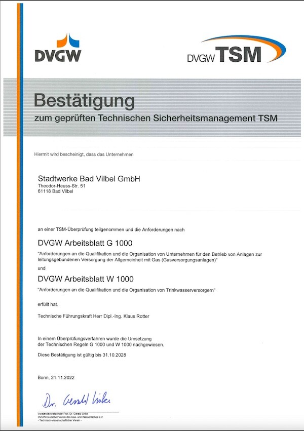Zertifikat Technisches Sicherheitsmanagement